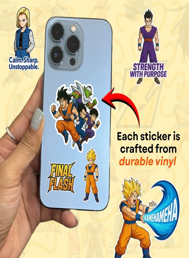 Sakuya Dragon Ball Z Set | Premium Anime Stickers for Laptop, Bike, Guitar | Waterproof Vinyl Decals Featuring Goku & Vegeta | Collectible Dragon Ball Sticker Set | Variety of Poses - Image 3